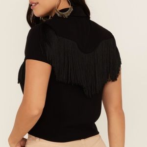 Idyllwind Sz XL Fringe Black Top